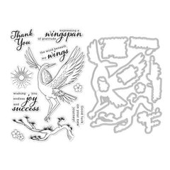 HERO ARTS – ACRYLIC STAMPS N METAL CUTTING DIE – CRANE WISHES
