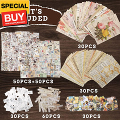 300PCS Vintage Scrapbooking Supplies Scrapbook Paper Journaling Kit Aesthetic De