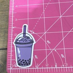 Bubble Tea Boba & Milk Tea Drink Stickers, Multicolor Food & Drink, Set of 4