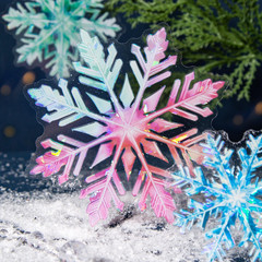 Holographic Ice Crystal Snowflake Stickers – 60 Pcs Large Clear Snowflake Sticke