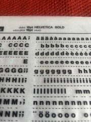 Four Letraset INSTANT LETTERING Transfer Letters 14, 16, 18pt Helvetica bold 1