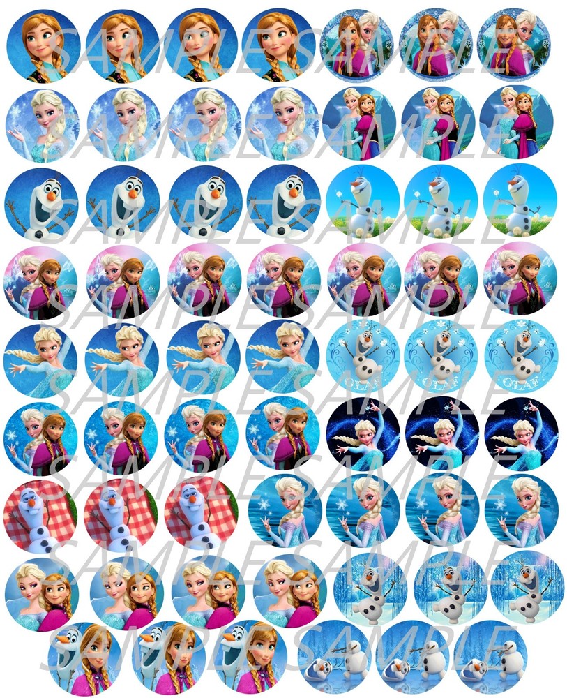 SET of 100-1″ PRECUT «FROZEN» BOTTLECAP IMAGES Hairbows,Scrapbooking