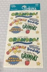 LOT OF 2 PKGS OF SCRAPBOOK STICKERS / ASK GRANDMA & ASK GRANDPA / NEW