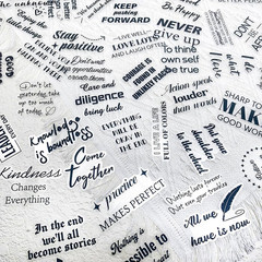 50Pcs Motivational Transparent Quote Stickers for Scrapbooking – Aesthetic Black