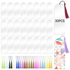 30 Pcs Clear Acrylic 5.9″ x 1.96″/15 x 5cm, 1mm thickness, Semicircle, 30