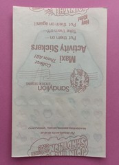 Vintage 80s Sandylion Design-A-Sweat Maxi Activity Sticker Sheet