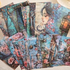 30Pcs Vintage Flowers Girls Scrapbook Paper Wall Collage Junk Journals Supplies