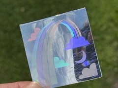 Vintage RAINBOW Hologram Holographic Sticker Decal MYLAR FOIL