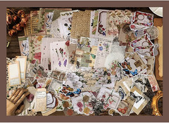 260 Pieces Vintage Scrapbook Supplies Pack, Decorative Nature Retro Paper Sticke