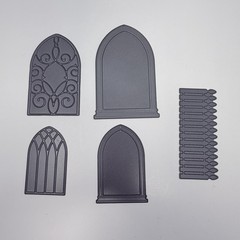 Memory Box Dies LOT of 5 Picket Fence Gothic Window Arch Iron Work