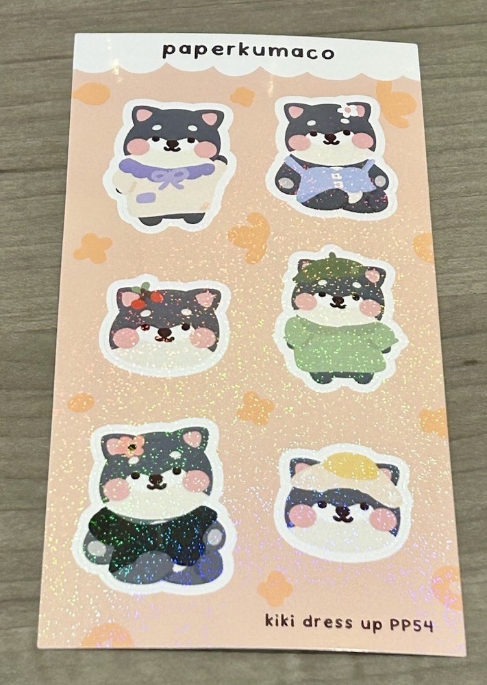NEW PaperKumaCo “Kiki Dress Up” Sticker Sheet Paper Kuma Co PKC Stickers