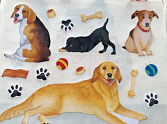 Creative Memories All Dog Stickers – Set of 12 Block Strips – NLA