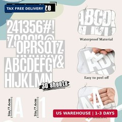 520 PCS Letter Stickers 30 Sheet Large Mailbox Numbers and Letters,Self-Adhesive
