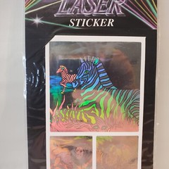 3D Laser Hologram Sticker Sheet African Animals 1994 Adorn Gift