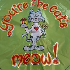 17 3/4 inch balloon You’re the cats meow 1992 Kaleidoscope paint wear Green Foil