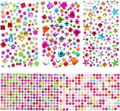880pcs Gem Stickers Rhinestones for Crafts – Self Adhesive Jewels Stickers, Acry