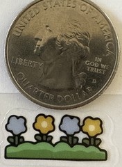 LITTLE GIRL W/CAKE Mylar Stickers(4pc)Kid•Bunny Rabbit•Flowers•Bear•Card Making•
