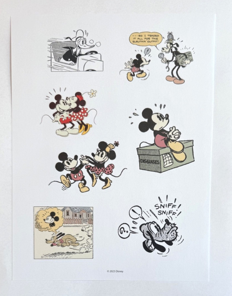Disney – Mickey & Minnie Mouse – Scrapbook Sticker Sheet – Dog Pluto Daffy Duck