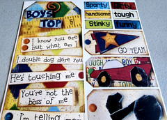 Bo Bunny Dude Cardstock Stickers 12″ Boy Phrases Scrapbooking 2008 NOS Rare