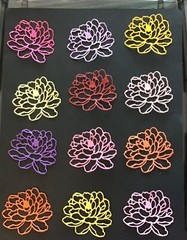FLOWERS card stock die cut embellishments 6 Pcs Choose color 2” x 2-1/4″
