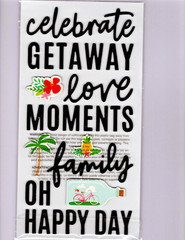 American Crafts CHASING ADVENTURE PHRASES & ICONS (2) SHEETS FOAM THICKERS