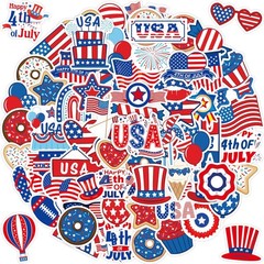 100Pcs Patriotic Stickers Bulk Kids Adults 4th of July Vinyl Stickers
