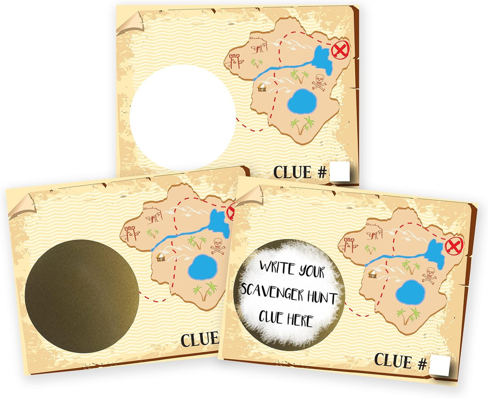 Make Your Own DIY Treasure Map Scavenger Hunt Scratch Off ScratchNotes 20 Pack 3