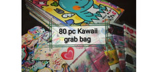 Kawaii 80 piece stationery grab bag – memo sheets, sticker flakes, tape samples