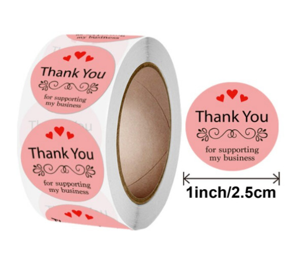 40 THANK YOU FOR SUPPORTING MY SMALL BUSINESS ENVELOPE SEALS LABELS STICKERS 1″