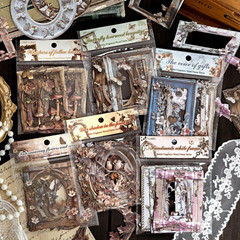 Scrapbook Embellishments 3D Cutout Frame for Scrapbooking Supplies, 60Pcs Vintag