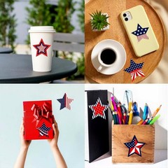 500 Pcs 4Th of July Patriotic Stickers 1.5Inch American Flag Sticker USA Fourth