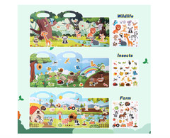 6Pcs Reusable Sticker Books, Sticker Books for Toddlers 2-4 Years, Vehicles Inse