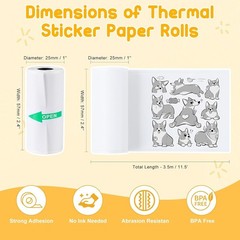 Self-Adhesive Printable Sticker Rolls for Mini Printers – 57x25mm, 10 Pieces
