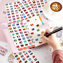 384 Pieces World Flag Stickers Assorted Country Stickers Flags Self-Adhesive