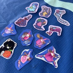 80s Stickers Vintage Hallmark Halloween Witches, Dragons Scratch Sniff Grape!!