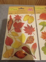 Fall Autumn Leaves Maple Gingko Sycamore Crafter’s Square Stickers LOT OF 3