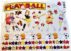 Vintage 2002 Girls Sports Stickers Scrapbooking Soccer Volleyball Softball Page