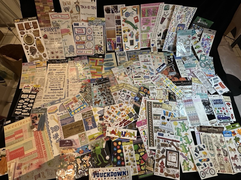 Scrapbooking Stickers Huge LOT of 120 All NEW Packs Variety Cardmaking Stickers