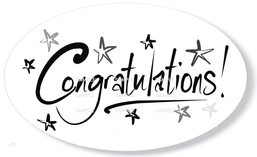 CONGRATULATIONS PARTY FAVORS OVAL STICKERS ENVELOPE SEALS SCRAPBOOK STICKERS