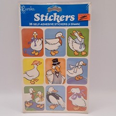 Vintage Goose Stickers Eureka Paper Magic Group Geese White Ducks VTG