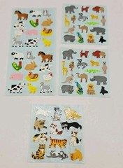Vintage Sandylion Stickers–Zoo/Farm/Cats–6 Square Sheets