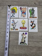 Set Of 7 Vintage Looney Tunes 1985-86 stickers Vending Machine