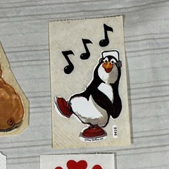 ’80s Vintage Stickers Suzy’s Zoo Penguin Duck Pig Hearts Bows Music