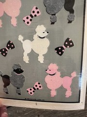 Hallmark Vintage 1983 Fuzzy Poodle Sticker Sheets Pink Poodles Dogs