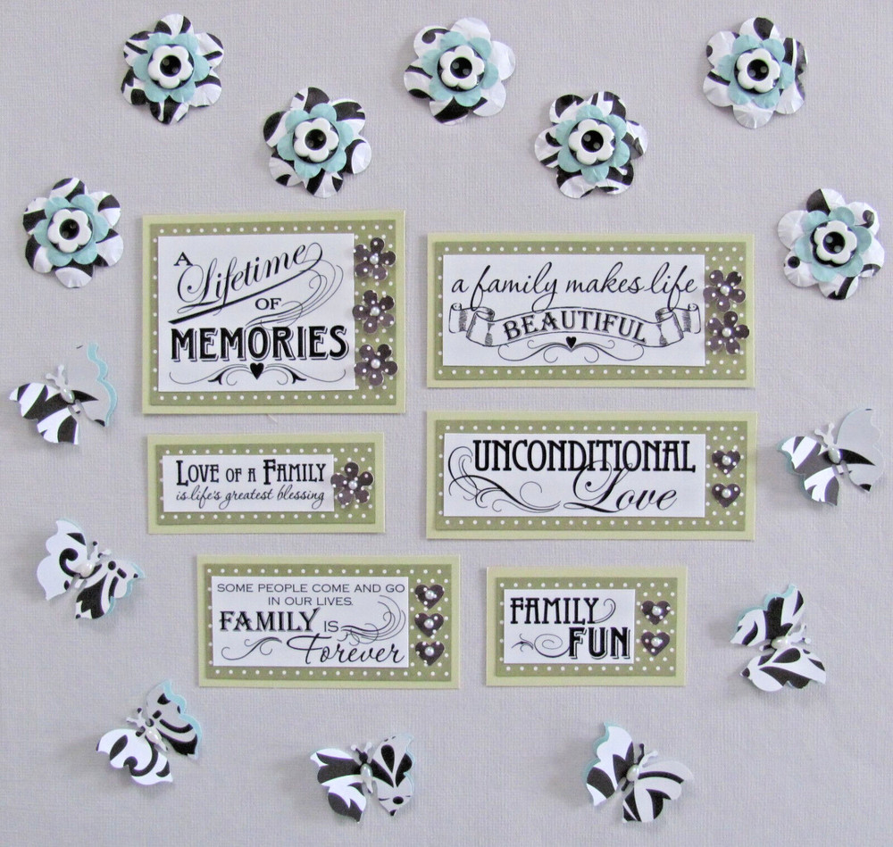Handmade Scrapbooking Embellishments Paper Pieces Family 20 Butterflies Flowers