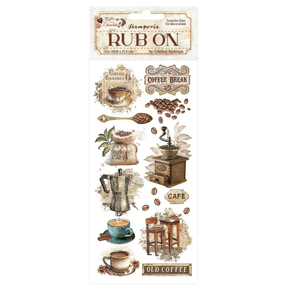 Stamperia Coffee & Chocolate Rub-Ons – Vintage Coffee Moments, DFLRB193