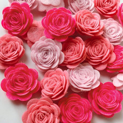 24Pcs Felt Fabric Flowers Embellishments for Crafts, 1.2 Inch Nonwoven Appliques