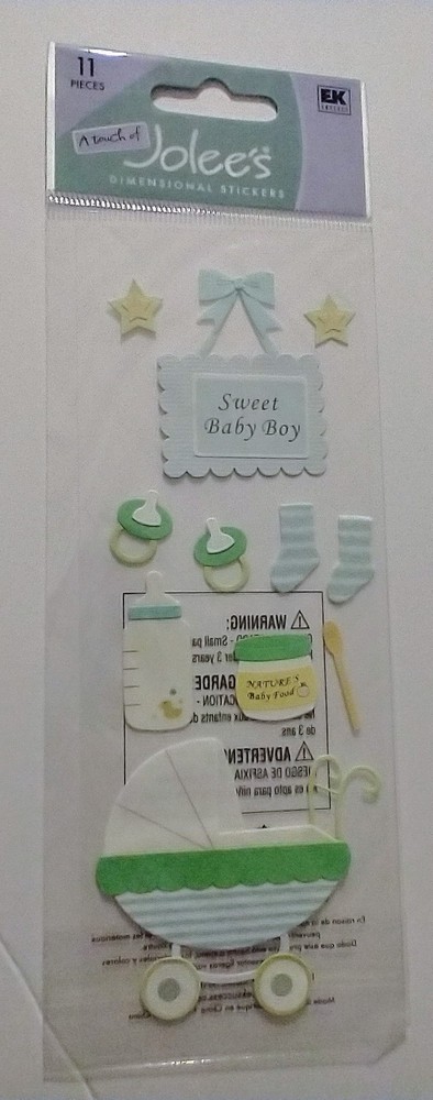 A Touch of Jolee’s SWEET BABY BOY Theme 3-D Stickers 11 Pieces EK Success
