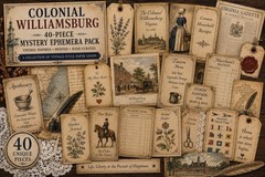 Colonial Williamsburg Inspired 40-Piece Mystery Ephemera Pack for Scrapbooking