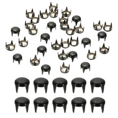 100Pack 5mm Metal Studs Spots Round Dome Claw Beads Nailhead Bright Black